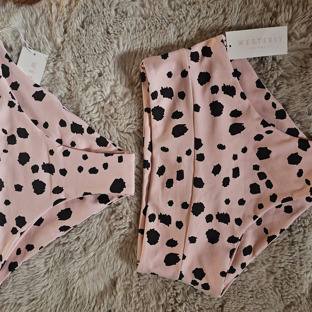 Pink and Black Bikini Set